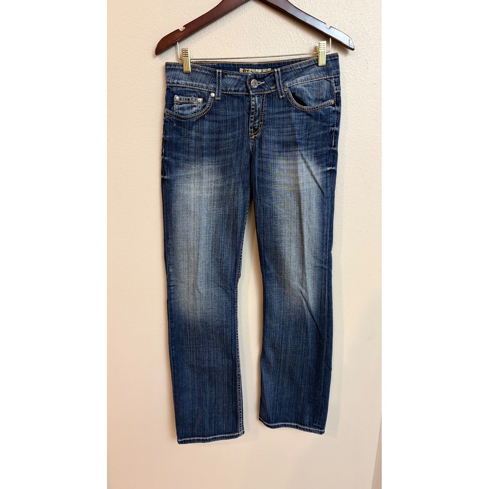 BKE Culture Jeans 28x31.5 Dark Wash Bootcut Denim Stretch Western Rodeo Buckle